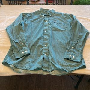 Mens Long Sleeve Button Down Cinch Shirt. Size Medium.